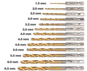 HSS titanium borsett - 13 deilir