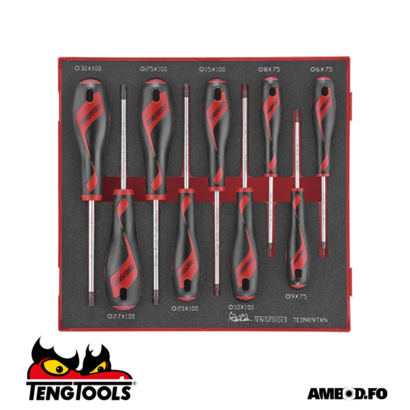 Teng Tools TX skrúvublaðsett 9 deilir - TED909TXN