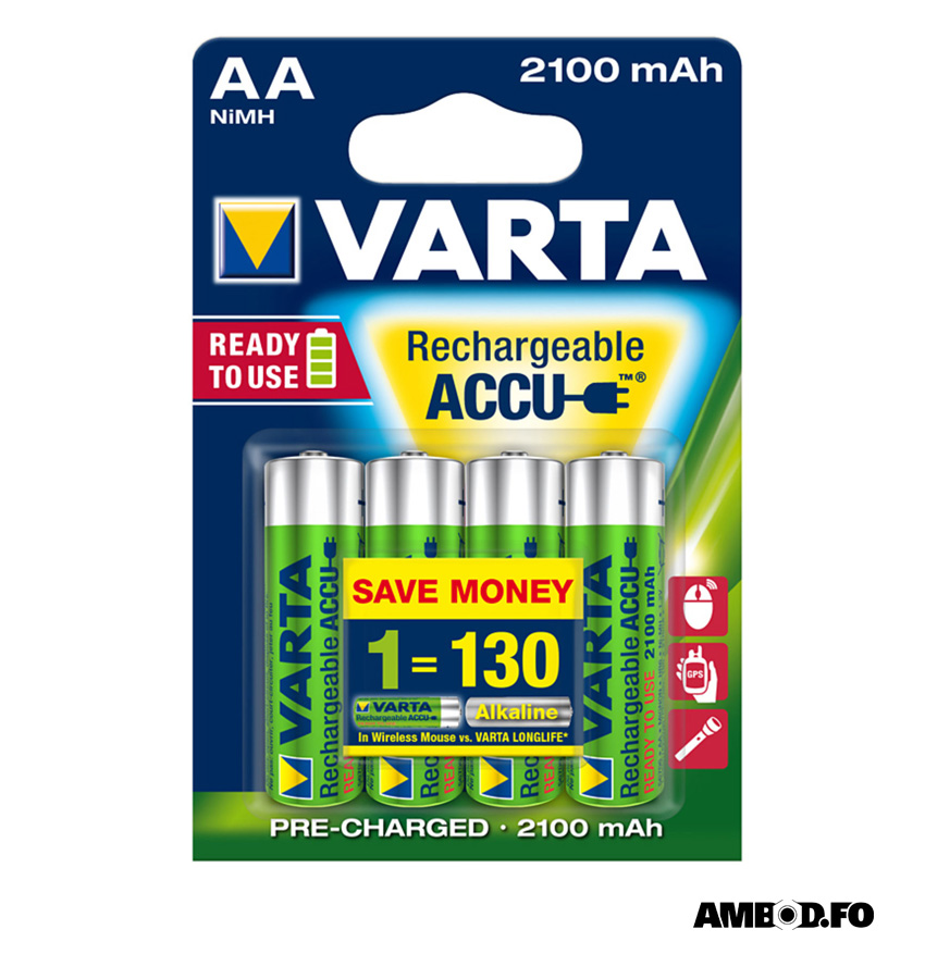 Varta AA battarí 2100 mAh – 4stk. – Amboð.fo