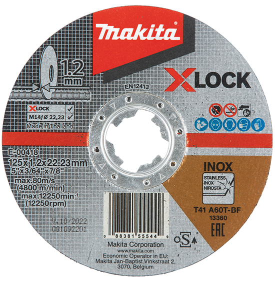 Makita X-LOCK skeriskiva 125x1,2mm (E-00418)