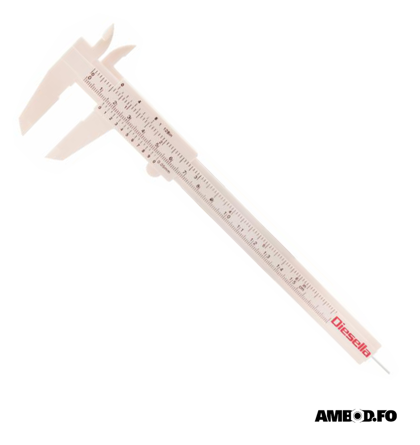 Diesella plast skjótilæra - 0-150mm x 0,05mm.