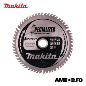 Makita TCT klinga til dykk/rundsag Z60 - træ/melamin - 165x20x1,85mm (B-69858)