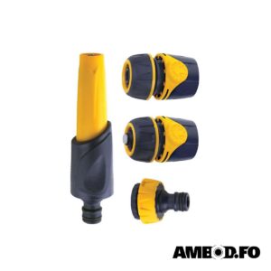 Slangukoblingsett við stráluspíssi - 1/2" og 3/4"