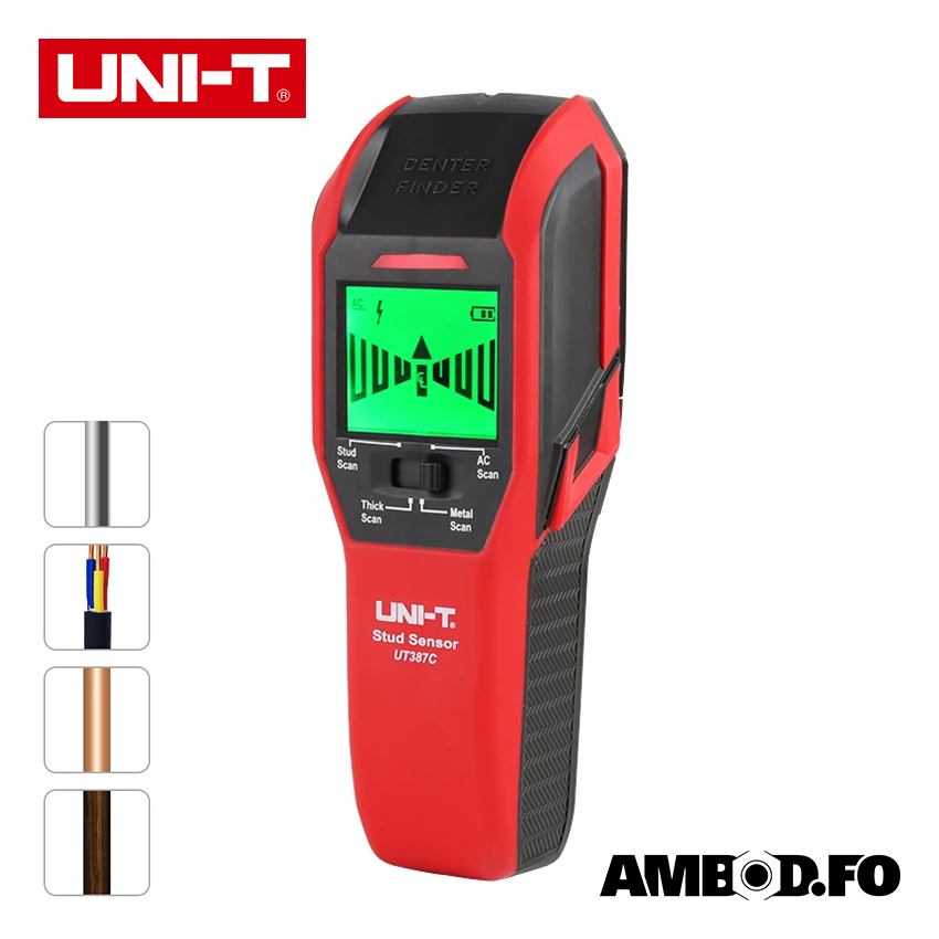 UNI-T detektor til træ, metal, AC streym - UT387C