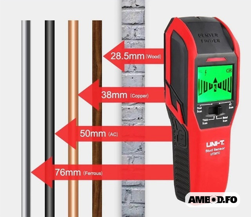 UNI-T detektor til træ, metal, AC streym - UT387C - Image 2