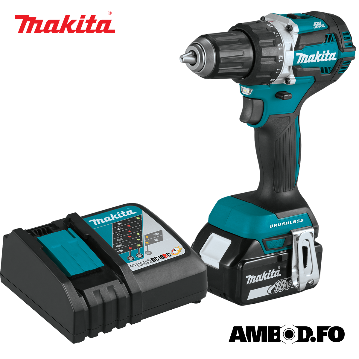 Makita bori/skrúvumaskina 18V+1X5,0Ah - (DDF484RT1J)