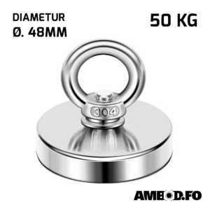 Neodymium magnet við eyga Ø.48mm - 50 Kg
