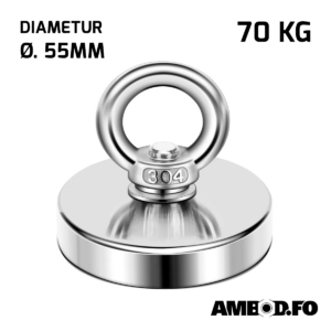 Neodymium magnet við eyga Ø.55mm - 70 Kg