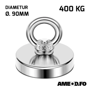 Neodymium magnet við eyga Ø.90mm - 400 Kg