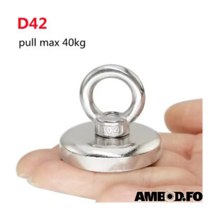 Neodymium magnet við eyga Ø.42mm – 40 Kg