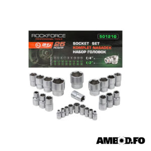 Toppasett 1/4" og 1/2" - 25 deilir (RF-50121G)