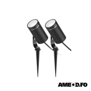 LED garðs/havaljós, RGB/hvítt - 6W(2 stk.+streymadaptari)