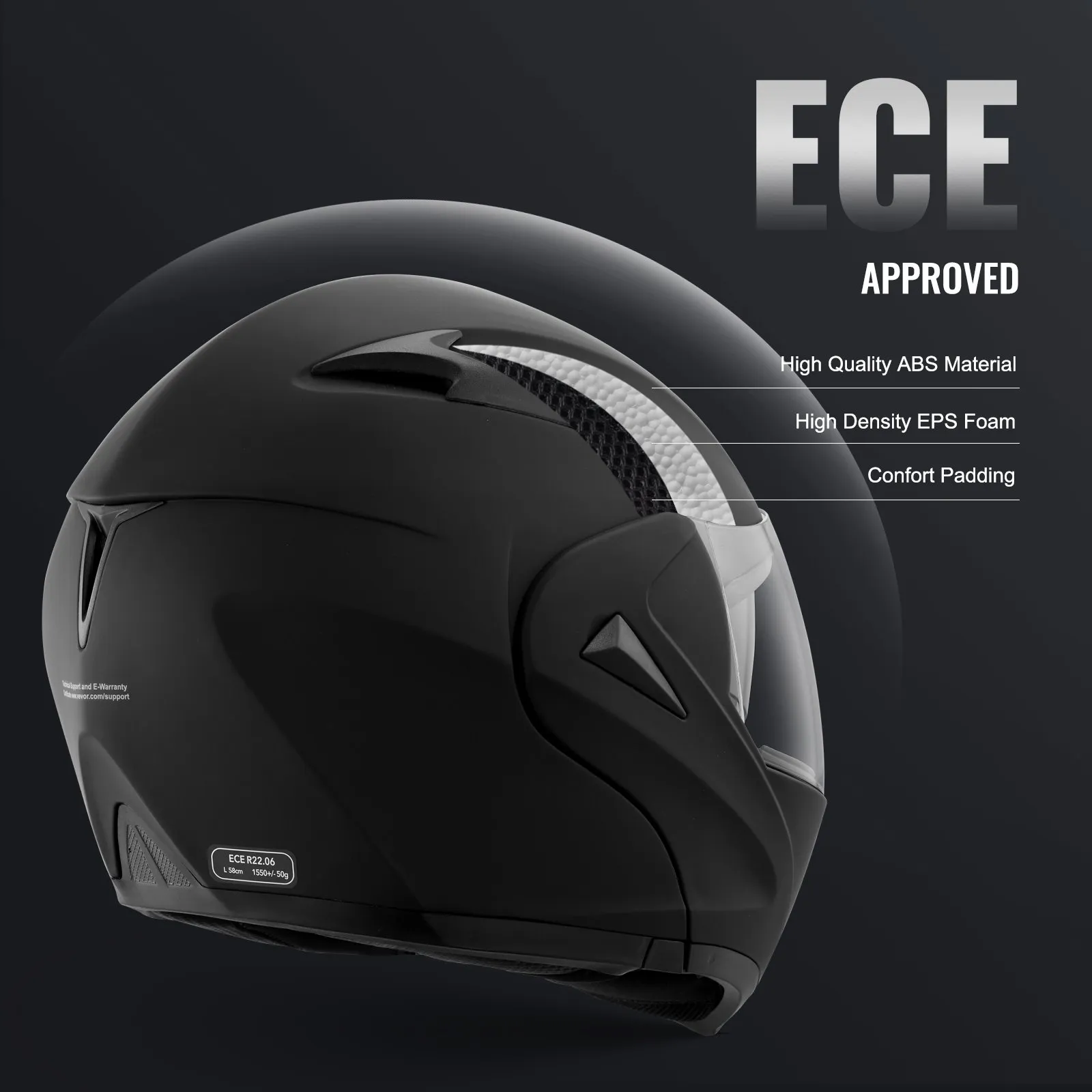 VEVOR Motorsúkkluhjálmur opin - Image 4