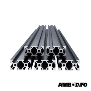 Alu. skinnari(sett-5stk.) til 3D print, laser gravering o.a. - 20x40x1200mm