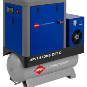 Skrúvukompressari APS 7.5 Combi Dry X - 7,5hk við tanga 200L og køliturkara