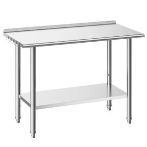 Rustfrítt arbeiðsborð 61x122x89,4cm - Max 440kg